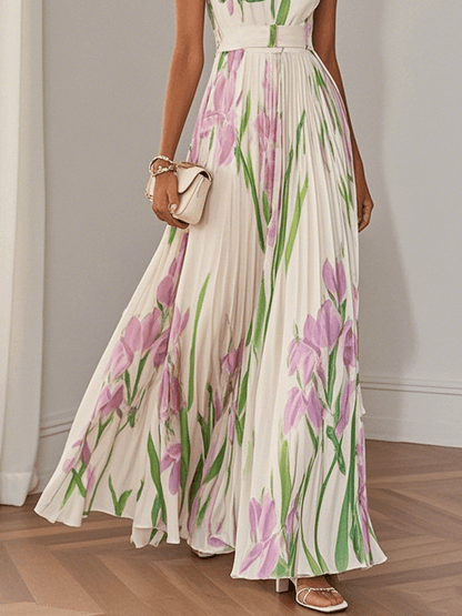 Hazel™ | Women's Floral Pleated Maxi Dress