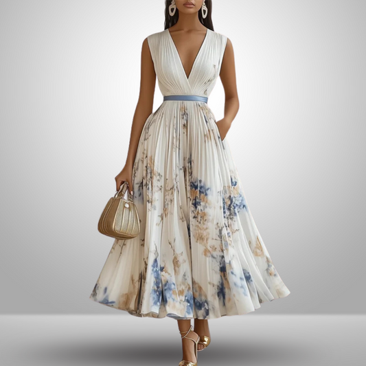 Hazel™ | Women's Floral Pleated Midi Dress