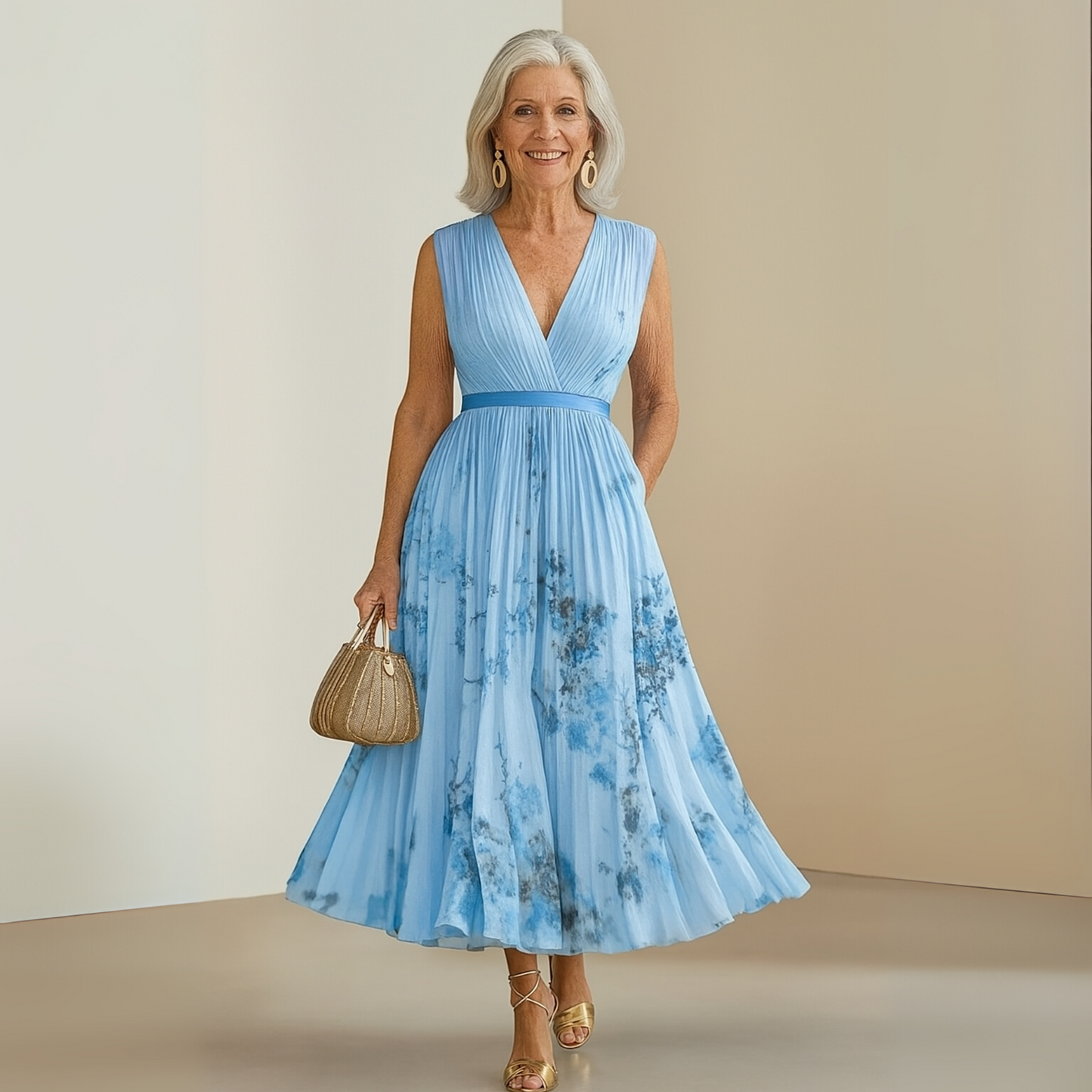 Hazel™ | Women's Floral Pleated Midi Dress