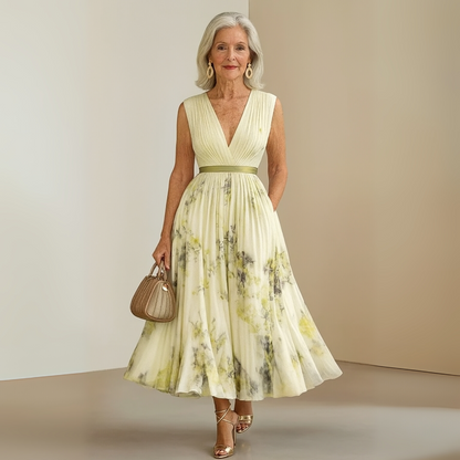 Hazel™ | Women's Floral Pleated Midi Dress