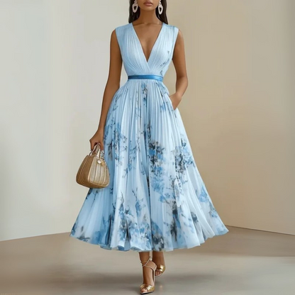 Hazel™ | Women's Floral Pleated Midi Dress