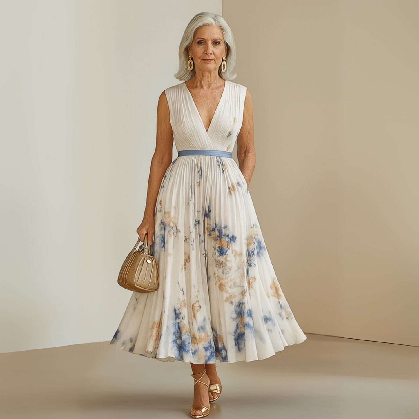 Hazel™ | Women's Floral Pleated Midi Dress