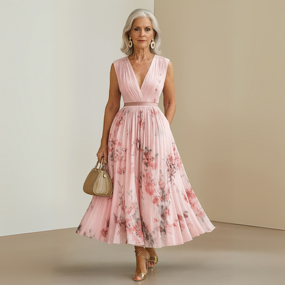 Hazel™ | Women's Floral Pleated Midi Dress
