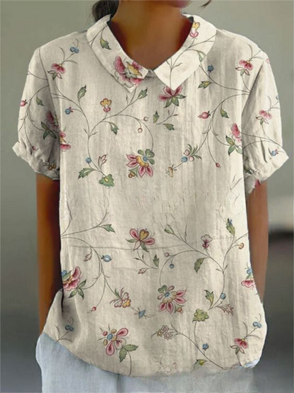 Hazel™ | Women's Floral Print Collared Blouse
