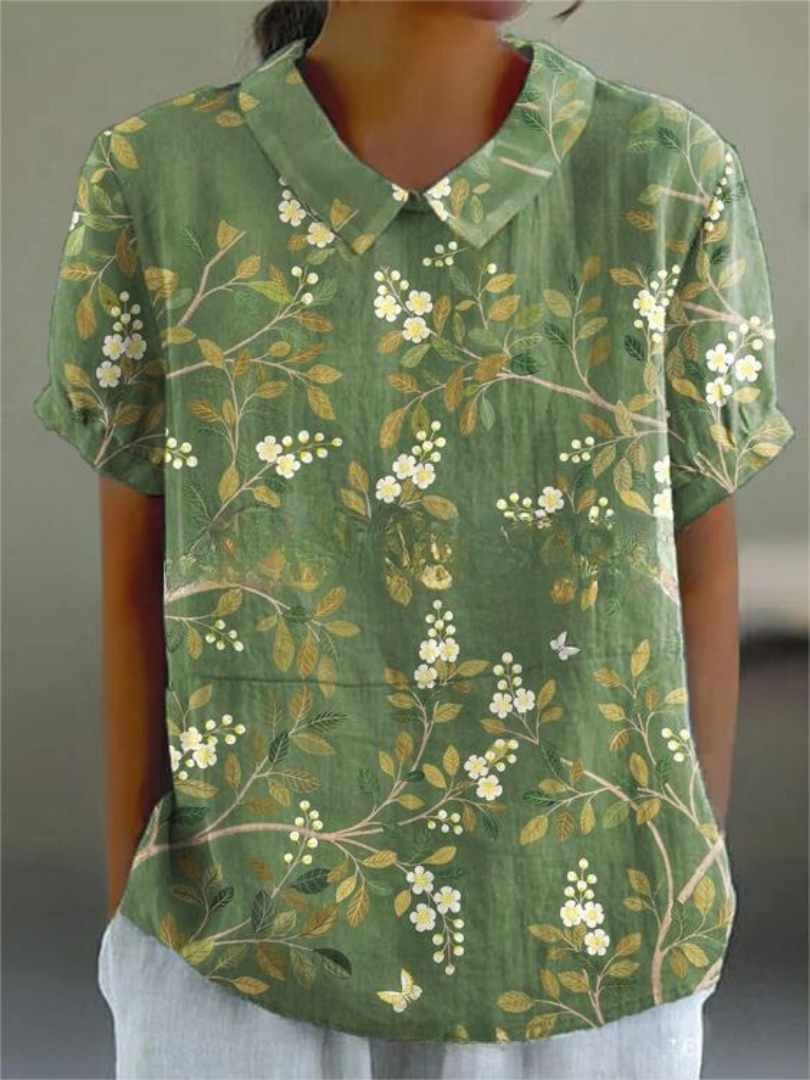 Hazel™ | Women's Floral Print Collared Blouse