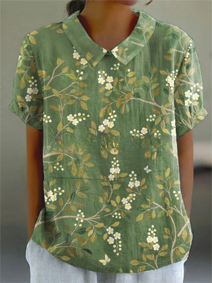Hazel™ | Women's Floral Print Collared Blouse
