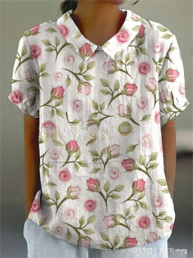 Hazel™ | Women's Floral Print Collared Blouse