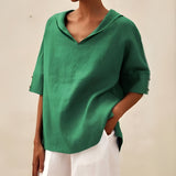 Hazel™ | Women's Hooded V-Neck Blouse