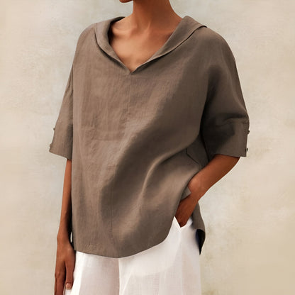 Hazel™ | Women's Hooded V-Neck Blouse
