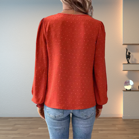 Hazel™ | Women's Lace-Trim V-Neck Blouse