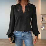 Hazel™ | Women's Lace-Trim V-Neck Blouse