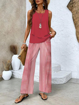 Hazel™ | Women's Layered-Top Wide-Leg Pants Set