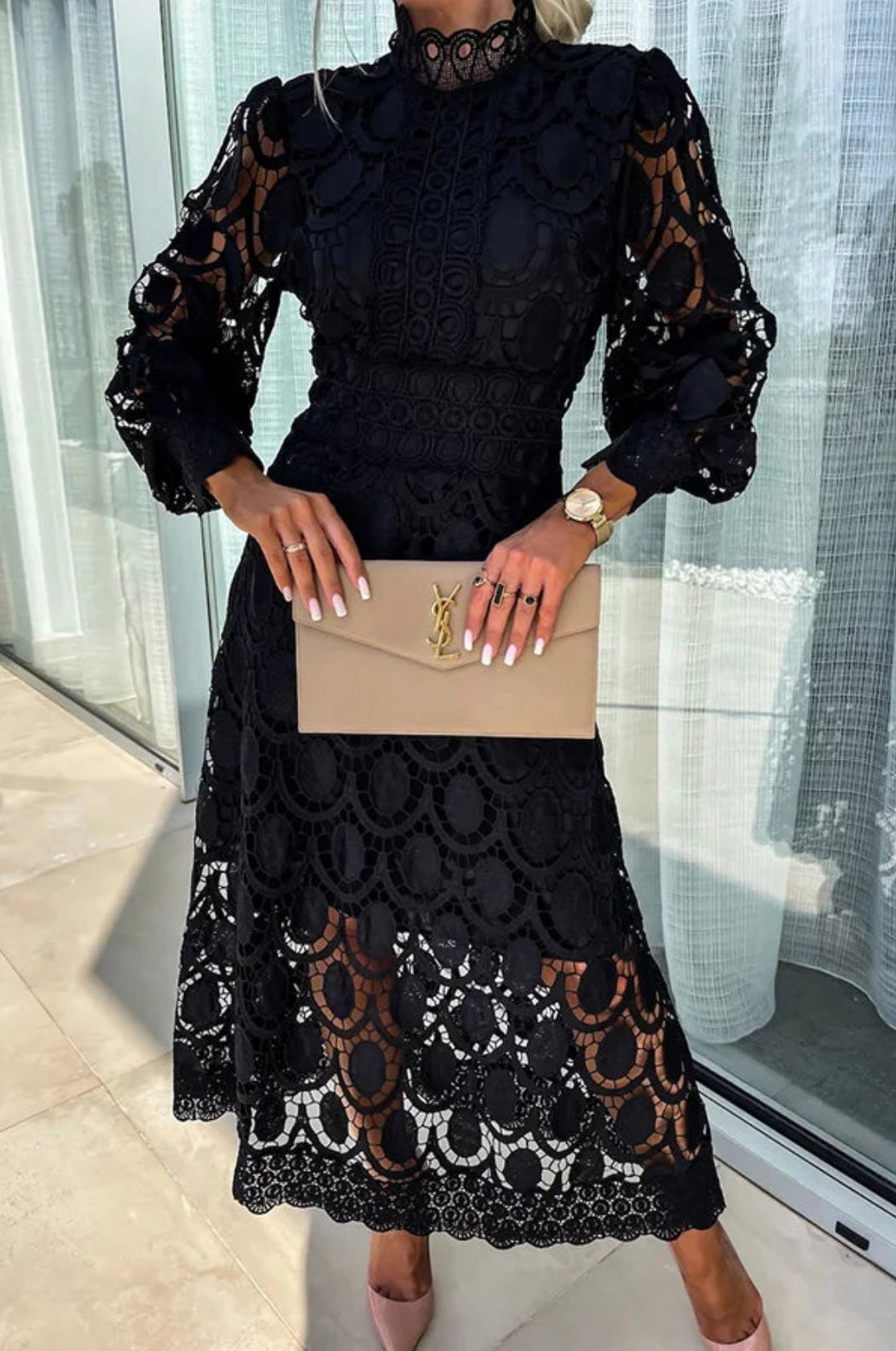 Hazel™ | Women's Mock-Neck Midi Dress