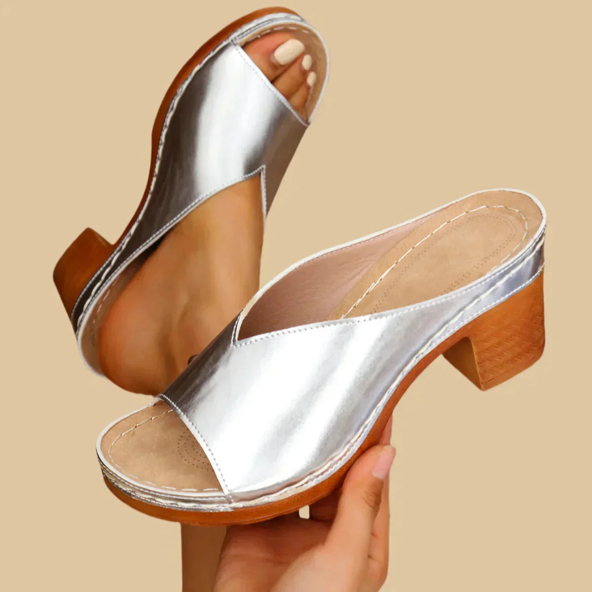 Hazel™ | Women's Open-Toe Block Heel Mule