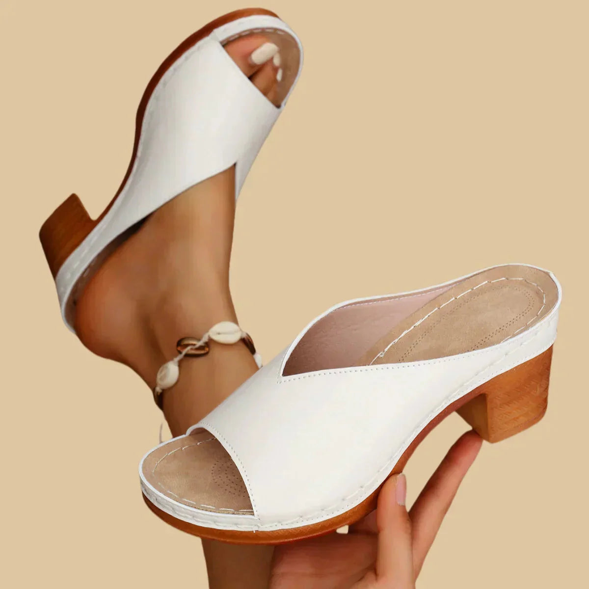 Hazel™ | Women's Open-Toe Block Heel Mule