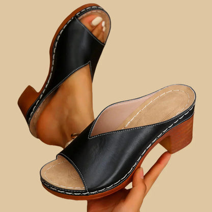 Hazel™ | Women's Open-Toe Block Heel Mule