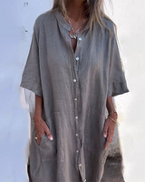 Hazel | Women's Oversized Button-Down Shirt Dress