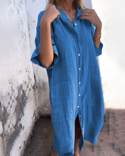 Hazel™ | Women's Oversized Button-Down Shirt Dress