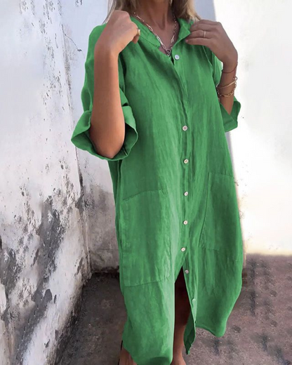 Hazel™ | Women's Oversized Button-Down Shirt Dress