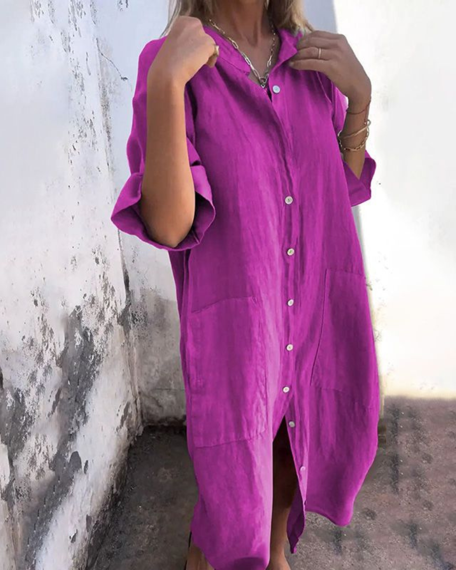 Hazel™ | Women's Oversized Button-Down Shirt Dress