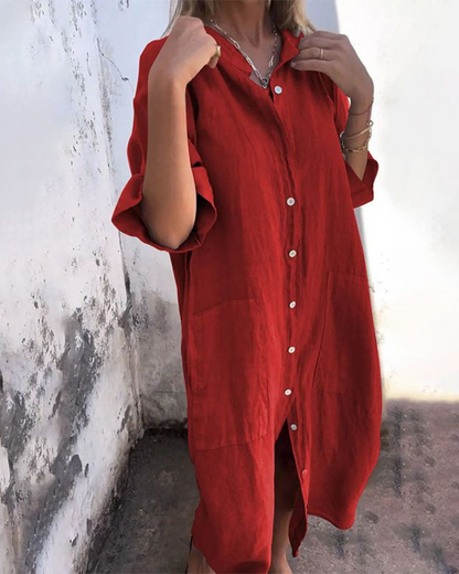 Hazel™ | Women's Oversized Button-Down Shirt Dress