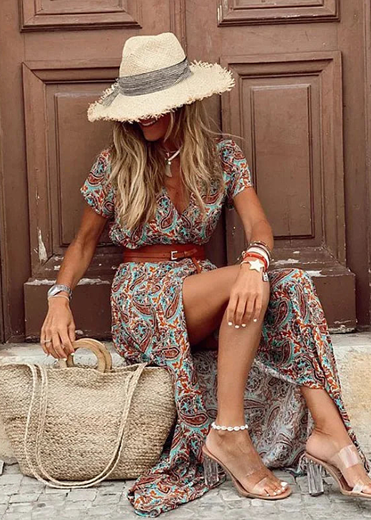 Hazel™ | Women's Paisley-Print Maxi Dress