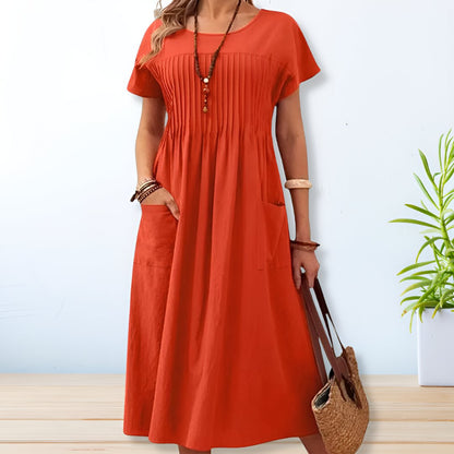Hazel™ | Women's Pleated-Front Midi Dress