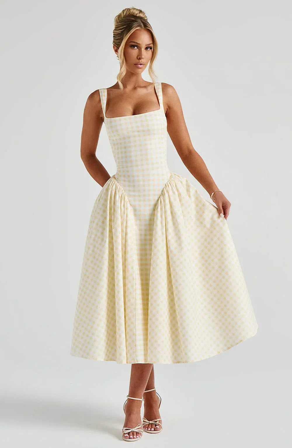 Hazel™ | Women's Square-Neck Fit-and-Flare Midi Dress