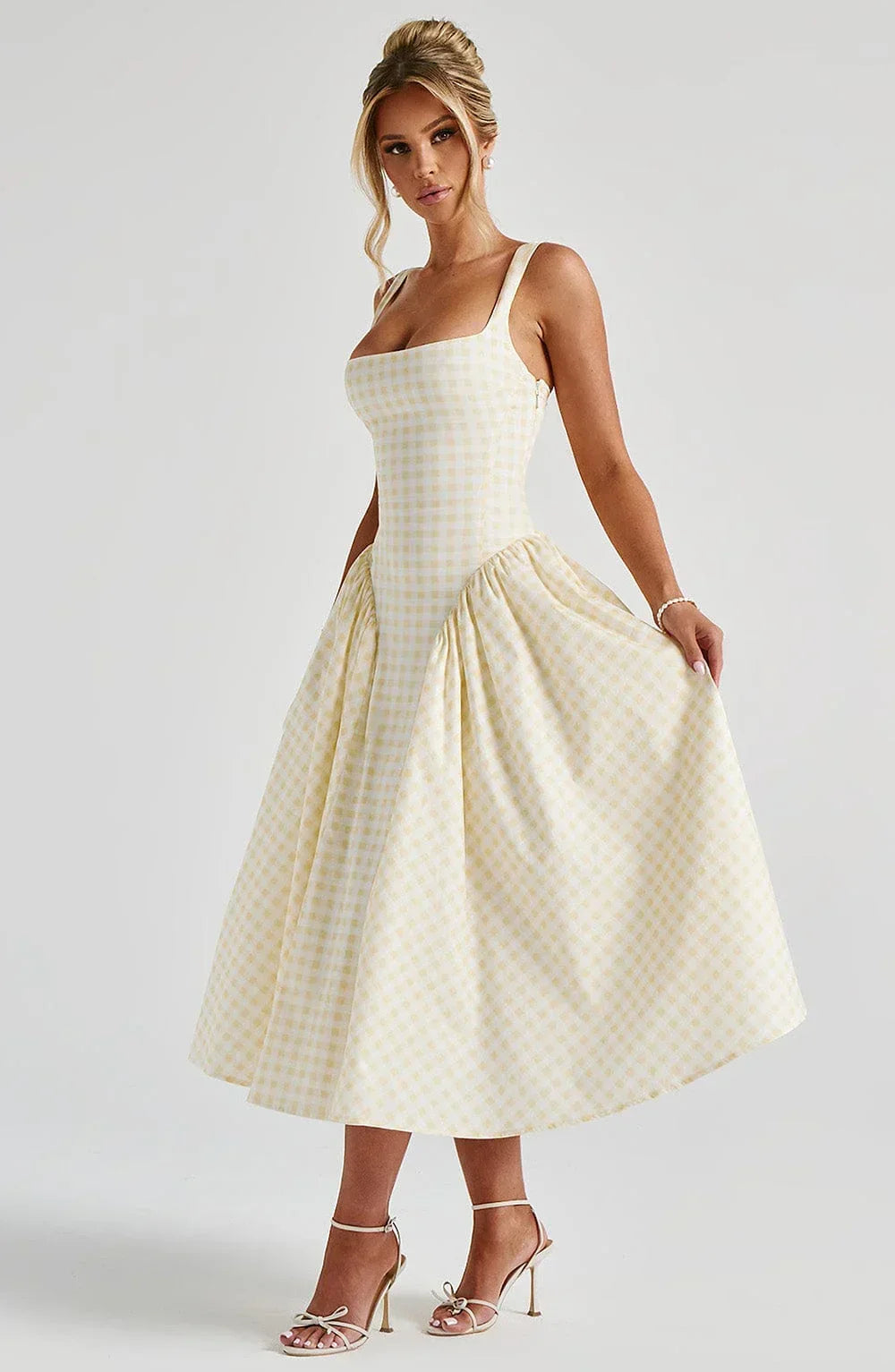 Hazel™ | Women's Square-Neck Fit-and-Flare Midi Dress