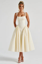 Hazel™ | Women's Square-Neck Fit-and-Flare Midi Dress
