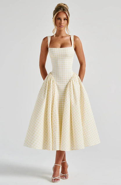 Hazel™ | Women's Square-Neck Fit-and-Flare Midi Dress