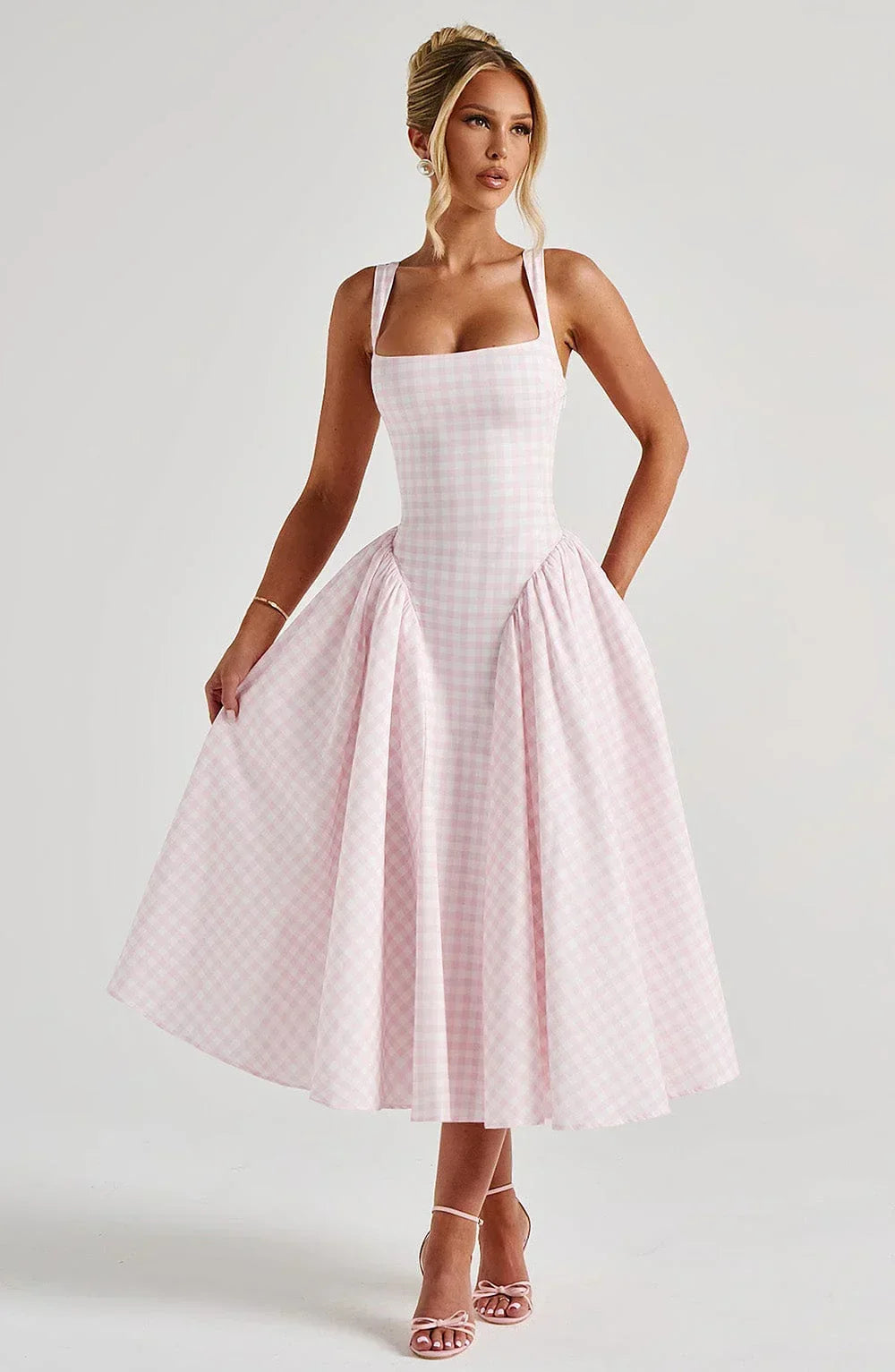 Hazel™ | Women's Square-Neck Fit-and-Flare Midi Dress