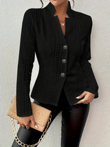 Hazel™ | Women's Textured Button-Front Blazer