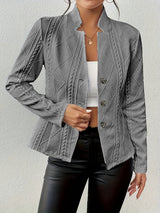 Hazel™ | Women's Textured Button-Front Blazer
