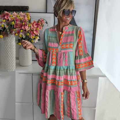 Hazel™ | Women's Tiered Boho Print Dress