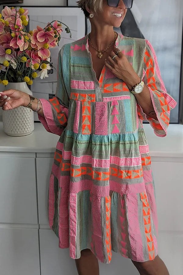 Hazel™ | Women's Tiered Boho Print Dress