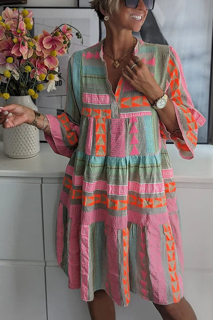 Hazel™ | Women's Tiered Boho Print Dress
