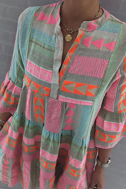 Hazel™ | Women's Tiered Boho Print Dress