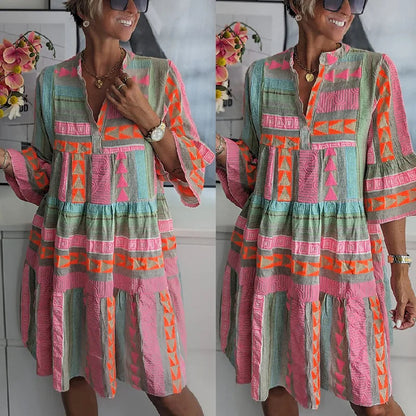 Hazel™ | Women's Tiered Boho Print Dress
