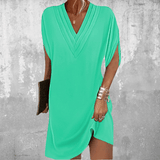 Hazel™ | Women's V-Neck Batwing-Sleeve Mini Dress