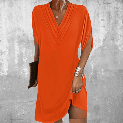 Hazel™ | Women's V-Neck Batwing-Sleeve Mini Dress