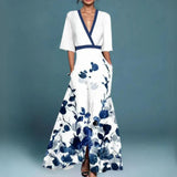 Hazel | Women's V-Neck Floral Maxi Dress