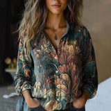 Hazel™ | Women's Vintage-Print Button-Down Shirt
