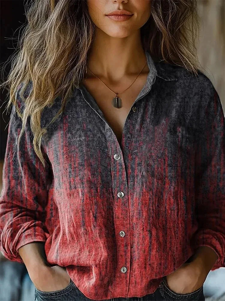 Hazel™ | Women's Vintage-Print Button-Down Shirt