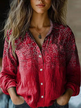 Hazel™ | Women's Vintage-Print Button-Down Shirt