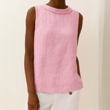 Mabel | Women's Sleeveless Roll-Collar Top