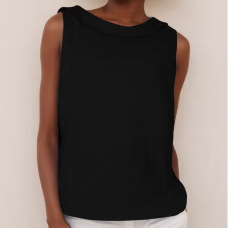 Mabel™ | Women's Sleeveless Roll-Collar Top