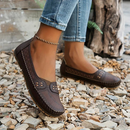 Nora™ | Women's Slip-On Perforated Flat