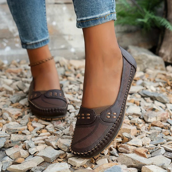 Nora™ | Women's Slip-On Perforated Flat