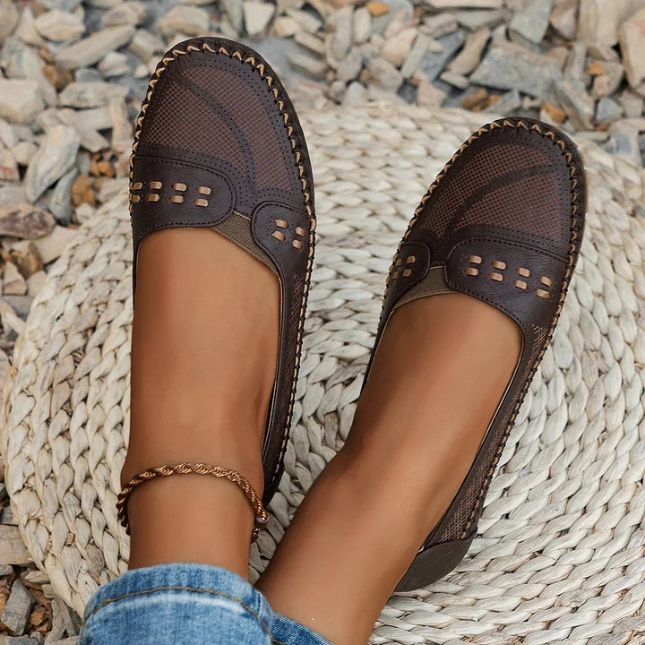 Nora™ | Women's Slip-On Perforated Flat